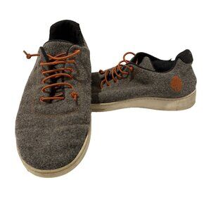 Mens BAABUK Shoes EU43 in Heather Gray Felted Wool URBAN WOOLER Orange Accent